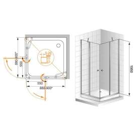 Душевой уголок Cezares ELENA-A-22-100-C-Cr
